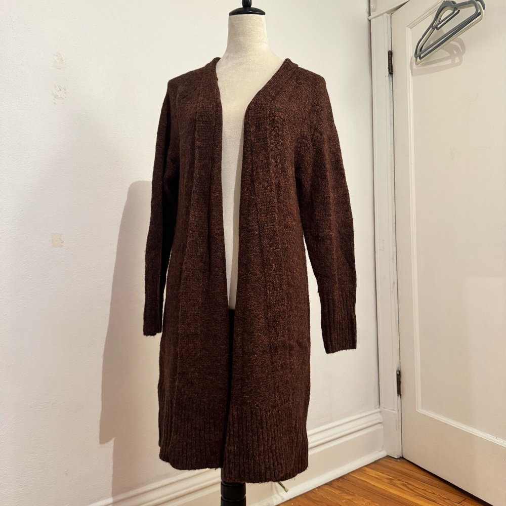 Prologue Brown Knit Cardigan Maxi Sweater